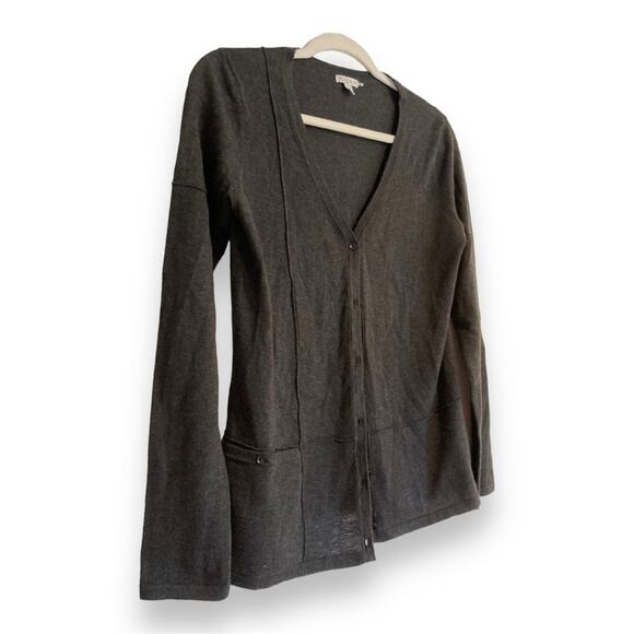 Toad Co Gray Gypsy Knit Wool Cardigan Sweater Womens Sz Small Neutral Loose Fit - Picture 4 of 15
